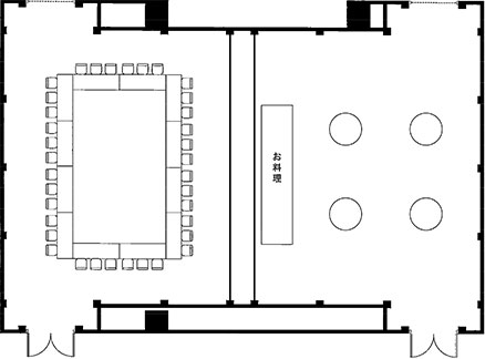 Square shape + buffet